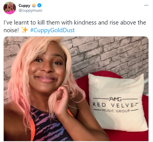 "I?ve learnt to kill them with kindness and rise above the noise"- DJ Cuppy tweets hours after Zlatan said he doesn