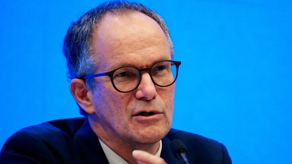 Peter Ben Embarek, a member of the World Health Organization (WHO) team tasked with investigating the origins of the coronavirus disease (COVID-19), speaks at the WHO-China joint study news conference at a hotel in Wuhan, Hubei province, China