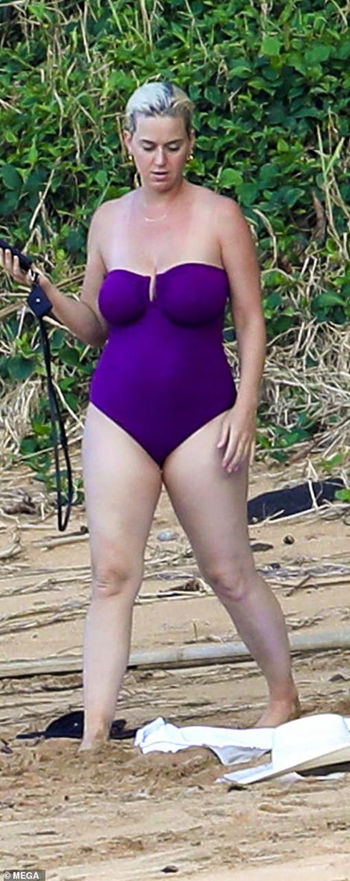  New mom, Katy Perry flaunts her trim post-pregnancy figure while vacationing in Hawaii with fiance Orlando Bloom (photos)