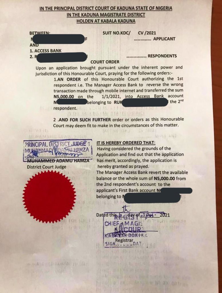 Twitter stories: Man drags lady to court to retrieve the N5k he sent to her after she failed to show up at his home in Kaduna