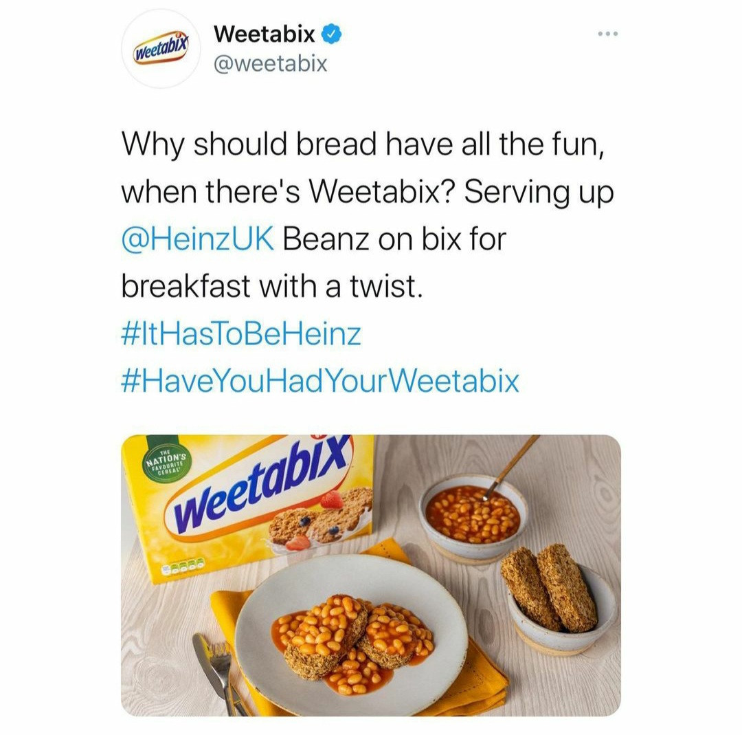 Global brands unite to bash Weetabix for replacing beans and bread with beans and Weetabix