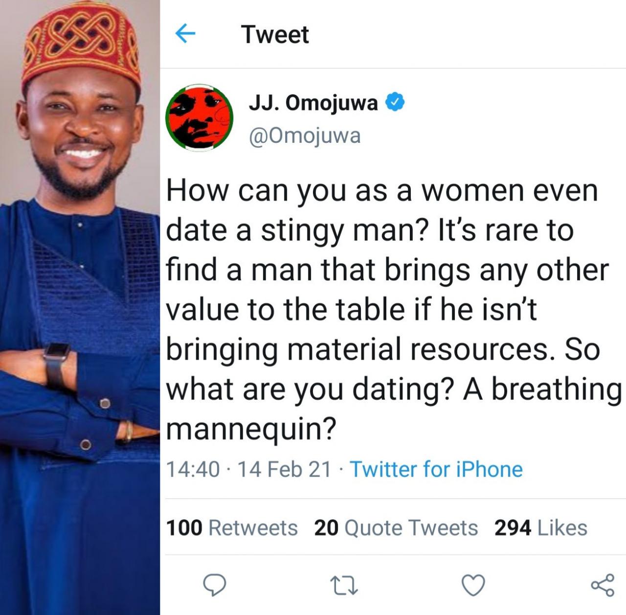 It?s rare to find a man that brings any other value to the table if he isn?t bringing material resources - Omojuwa writes