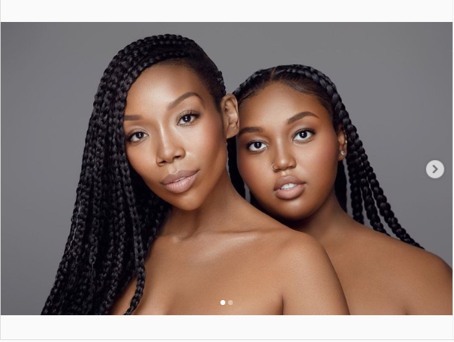 Singer Brandy and daughter Sy