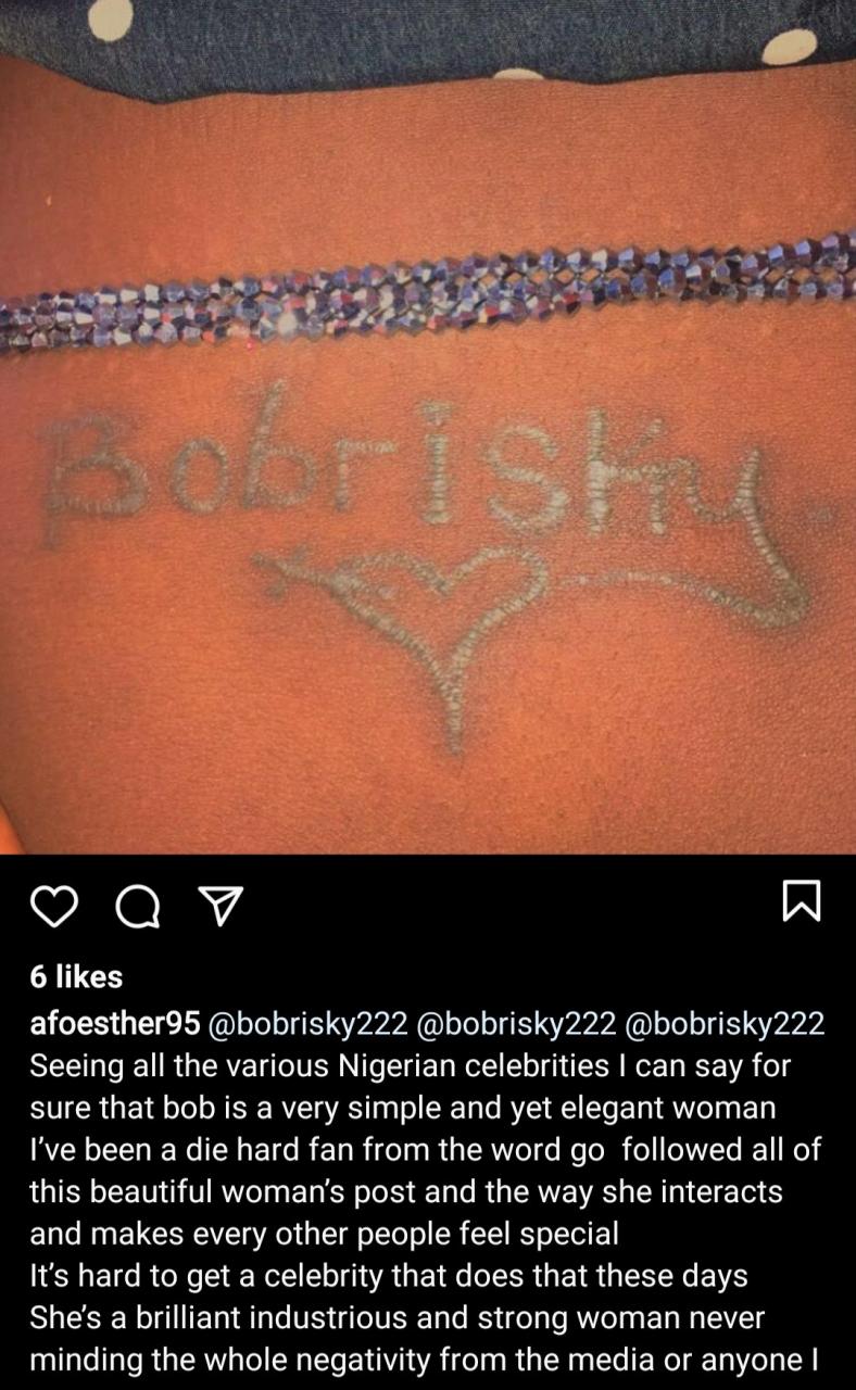 More fans get tattoo of Bobrisky, pushing the number to over a dozen (photos)