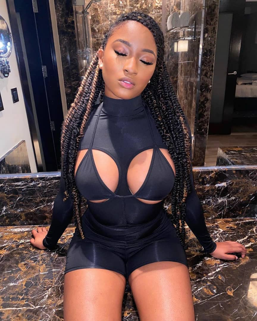 BBNaija star, Kim Oprah, shows off her boobs in racy outfit (photos)