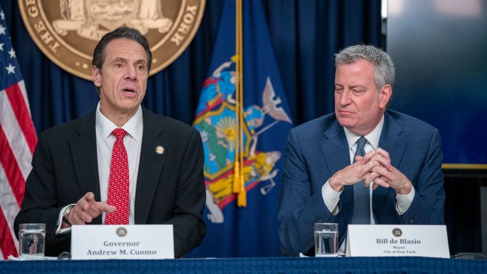 File photo of Bill de Blasio and Andrew Cuomo
