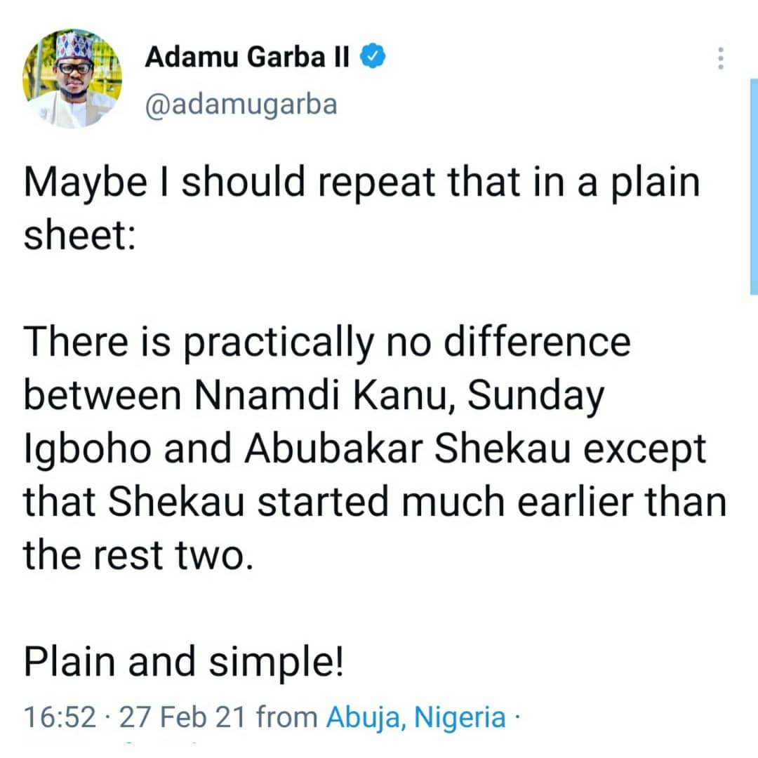 Presidential aspirant, Adamu Garba, trends after he likened bandits to Niger Delta militants (video)