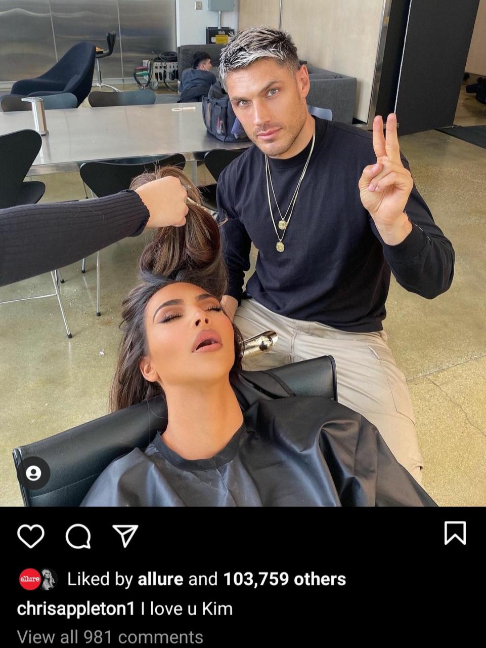 Hairdresser shares photo of Kim Kardashian to troll her after she fell asleep in his glam chair 