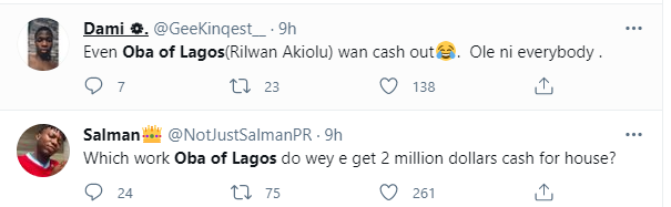 Oba of Lagos under fire for saying hoodlums stole m and N17m from his palace during the #EndSARS protest