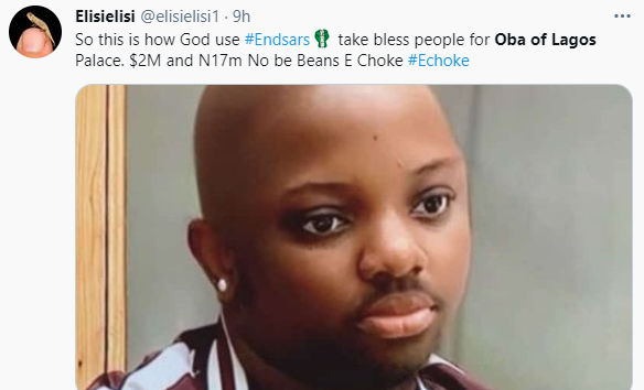 Oba of Lagos under fire for saying hoodlums stole m and N17m from his palace during the #EndSARS protest