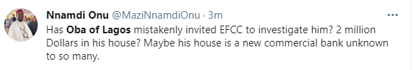 Oba of Lagos under fire for saying hoodlums stole m and N17m from his palace during the #EndSARS protest