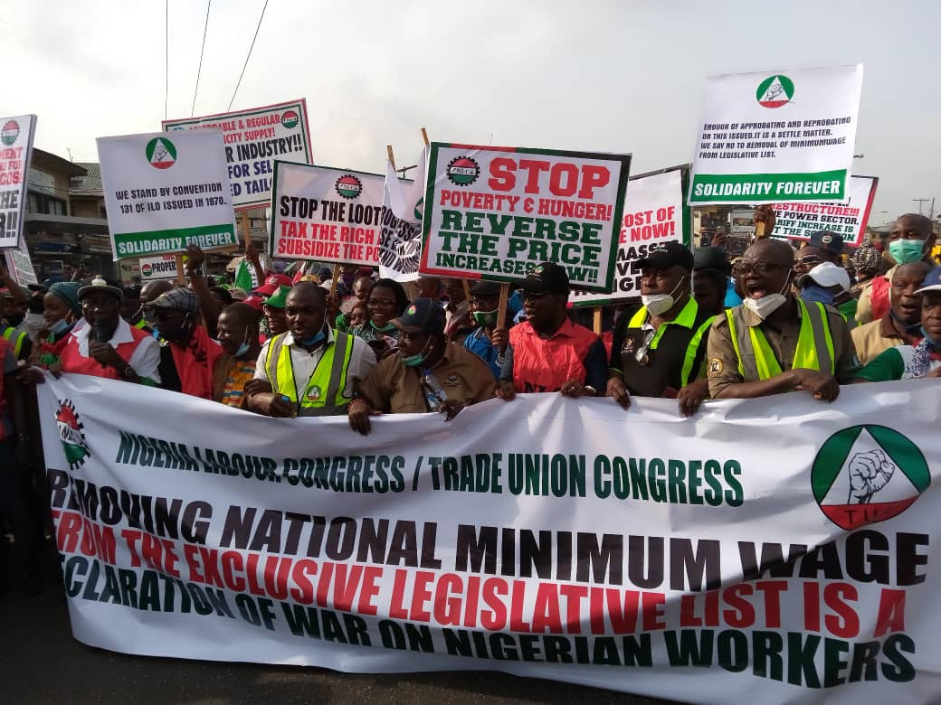 NLC and TUC members embark on nationwide protest (photos)