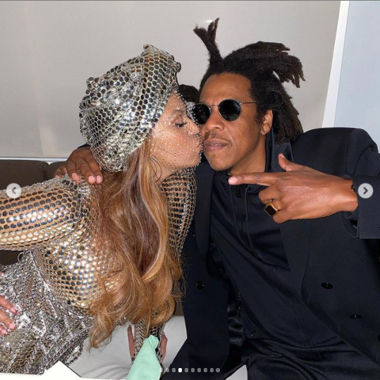 Beyonce and Jay-Z share a kiss after historic Grammys 2021 wins (photos)