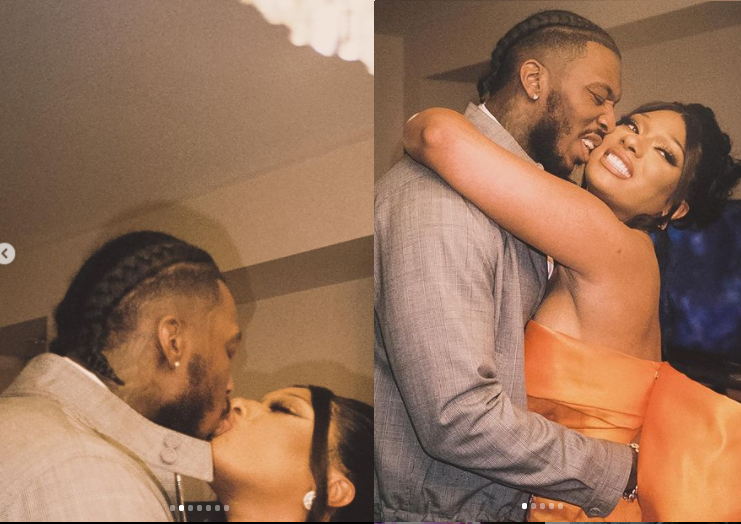 Megan Thee Stallion and her boyfriend Pardison Fontaine share a passionate kiss in new loved-up photos