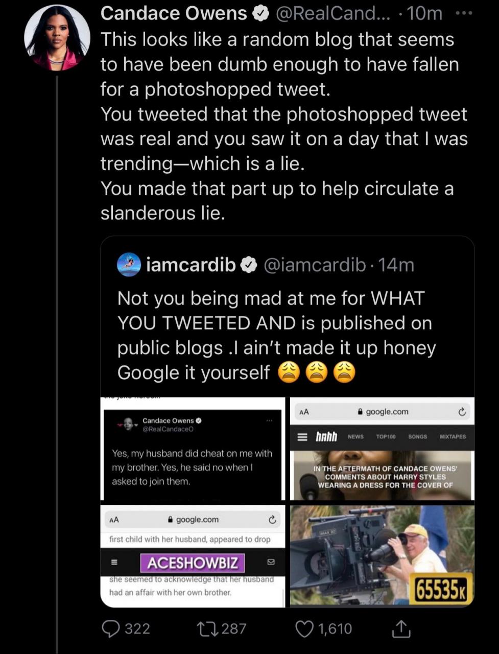 Cardi B and Candace Owens fight dirty and threaten to sue each other over Cardi