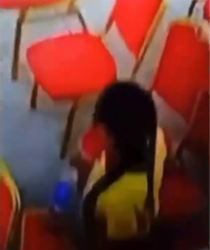 CCTV footage shows moment a lady stole a phone after church service in Delta state (video)