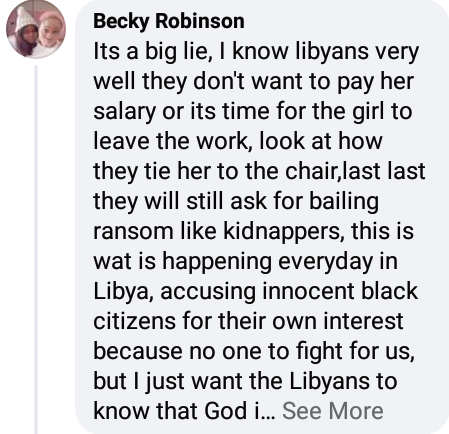 "She is innocent"- Nigerians kick as Libyan police arrest compatriot for allegedly stealing over N3m from her employer