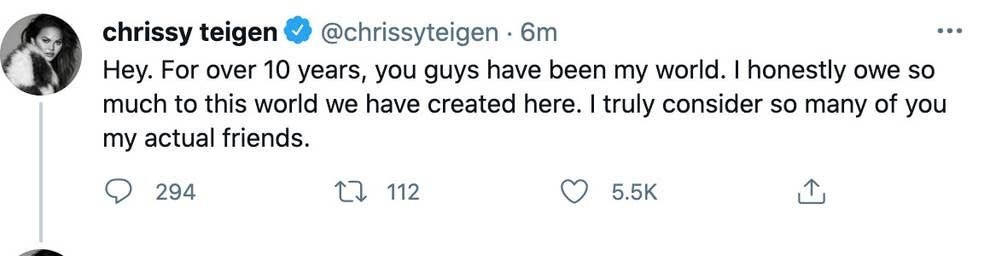 Chrissy Teigen deactivates her Twitter account over 