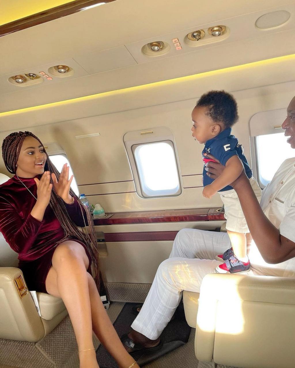Lovely photos of Regina Daniels, her billionaire hubby, Ned Nwoko and son Munir
