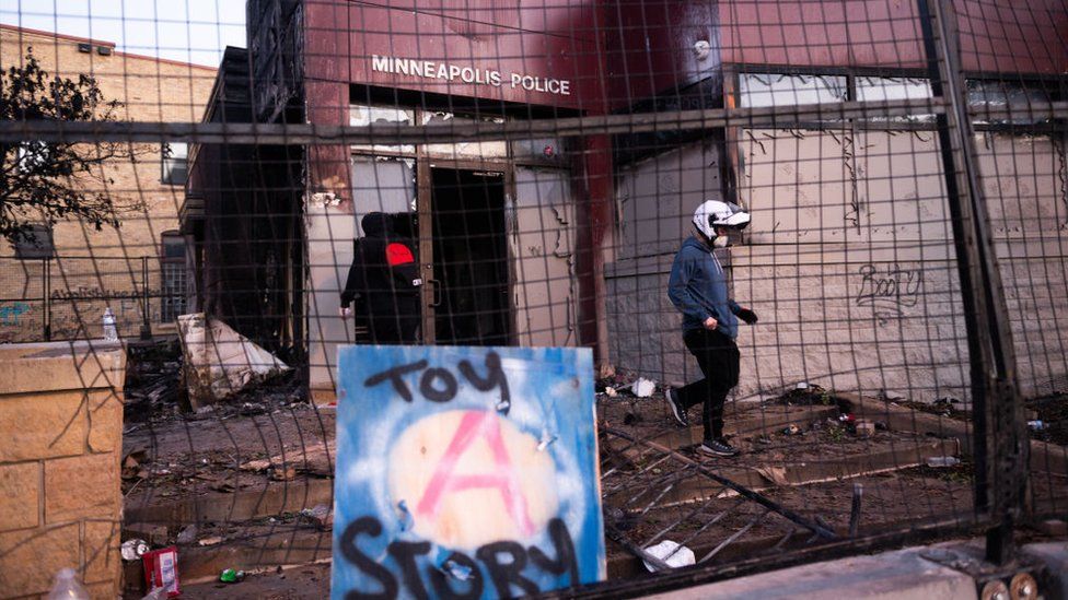 The 3rd Precinct Police Station was abandoned by police and protestors took destroying it and raiding it after one of Minneapolis' police officers killed an African-American man named George Floydin Minneapolis, United States, on May 29, 2020