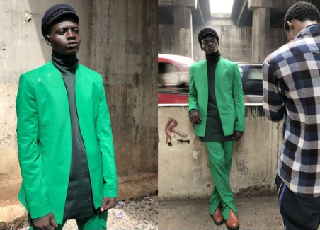 Homeless man sleeping under bridge in Lagos wows photographer after he modeled for them when the model hired was running late (photos/Video)