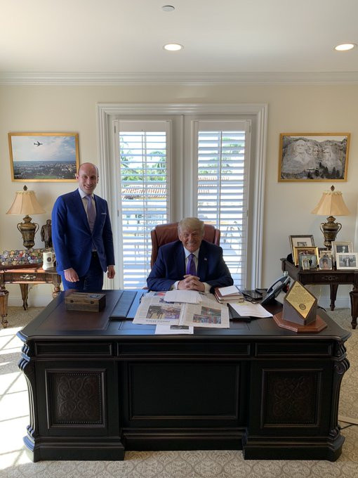 Trump spotted hiding