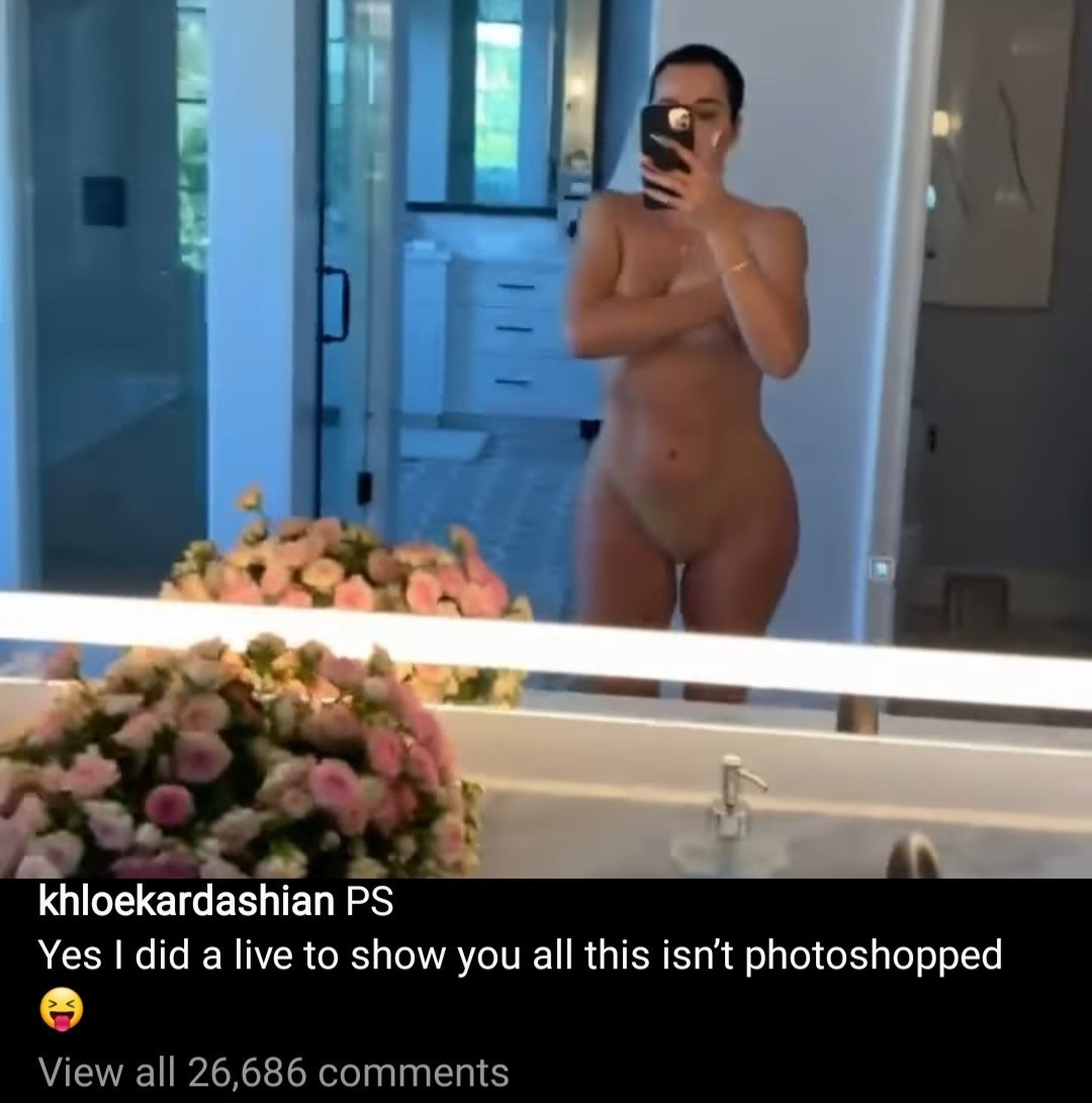 Khloe Kardashian goes live to show her body isn