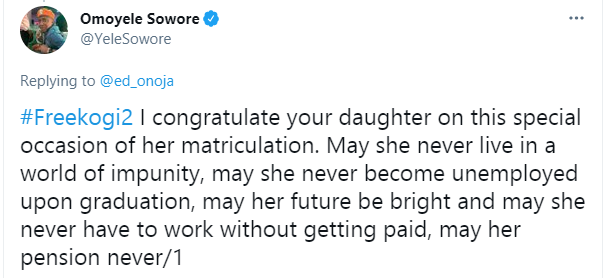 Kogi Deputy Governor, Edward Onoja slams Media Personality Omoyele Sowore over his 