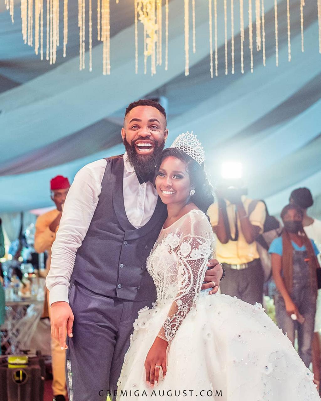 Photos from the white wedding of comedian, Arole 