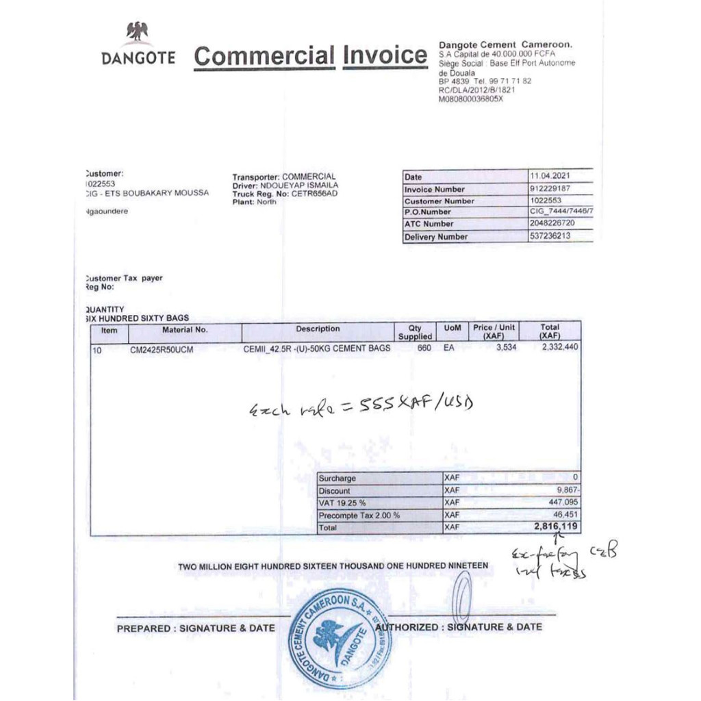 Dangote: Cement price from our Factories is between N2,450 and N2,510 per Bag, VAT inclusive