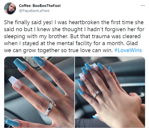Man proposes to girlfriend who slept with his brother