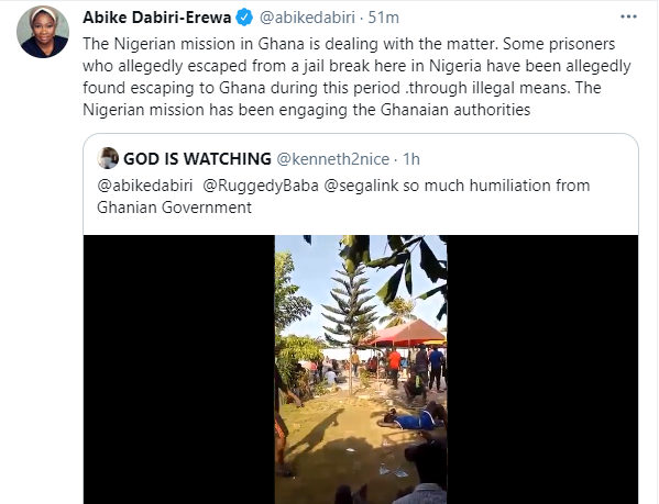 Abike Dabiri reacts to video of Nigerians being dehumanized by Ghanaian authorities, says 