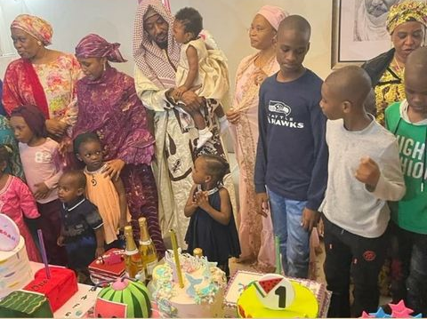 Former Emir of Kano, Sanusi Lamido Sanusi and 4th wife celebrate their daughter