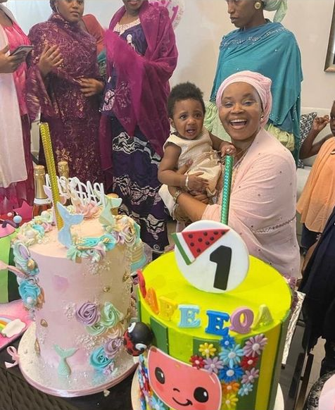 Former Emir of Kano, Sanusi Lamido Sanusi and 4th wife celebrate their daughter