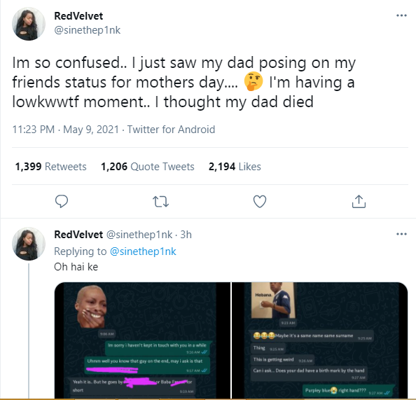 Lady discovers her father who she thought was dead is still alive, after her friend posted his picture on WhatsApp
