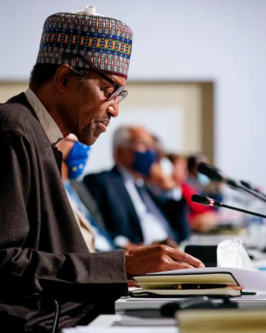President Buhari speaks at African Financial Summit in Paris, calls for debt restructuring and release of COVID19 vaccines to African nations (photos)