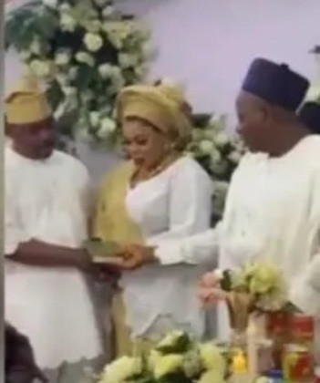Nigerians react as video of NURTW chairman, MC Oluomo marrying a woman who isn