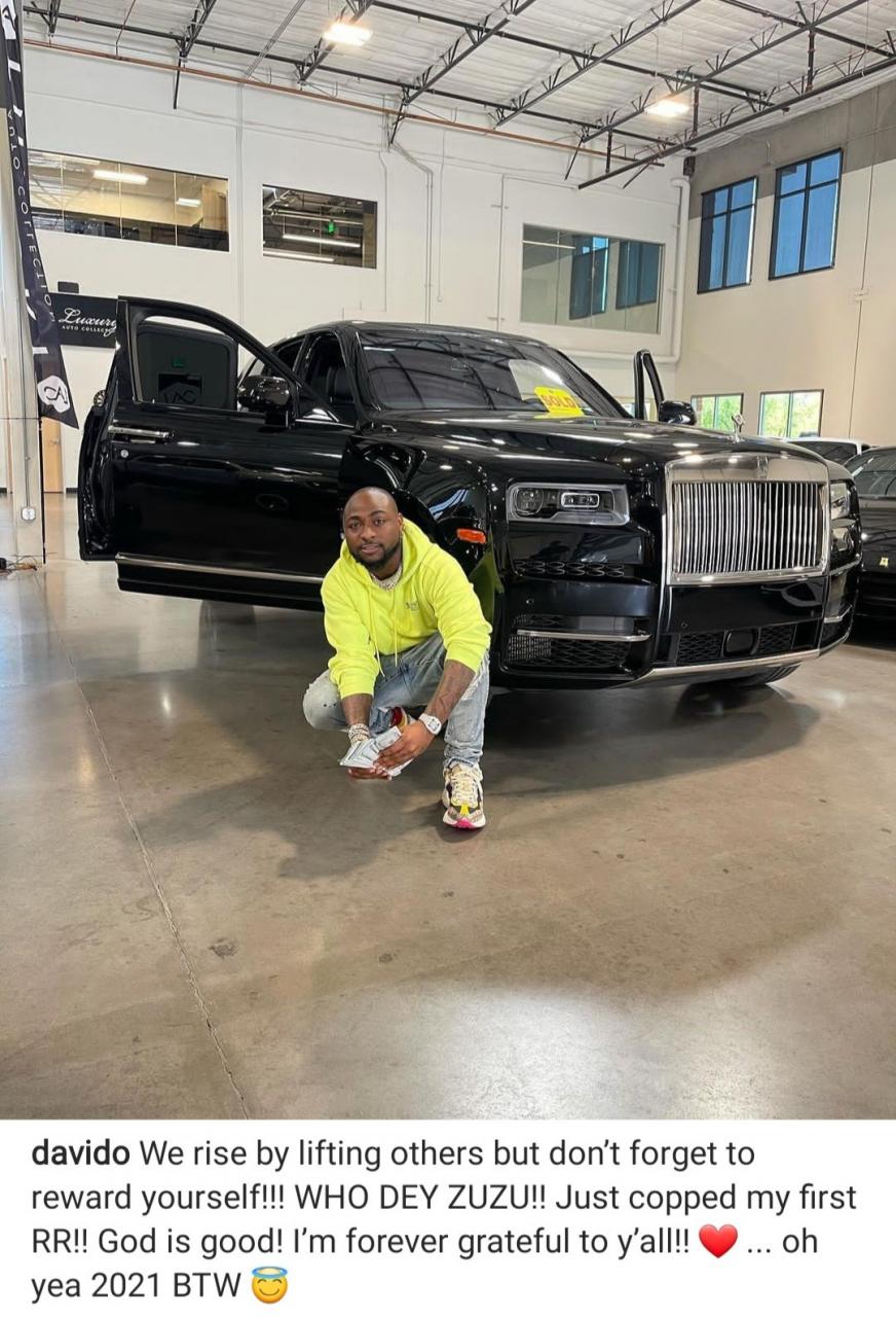 Davido acquires 2021 Rolls Royce Cullinan worth about 0,000
