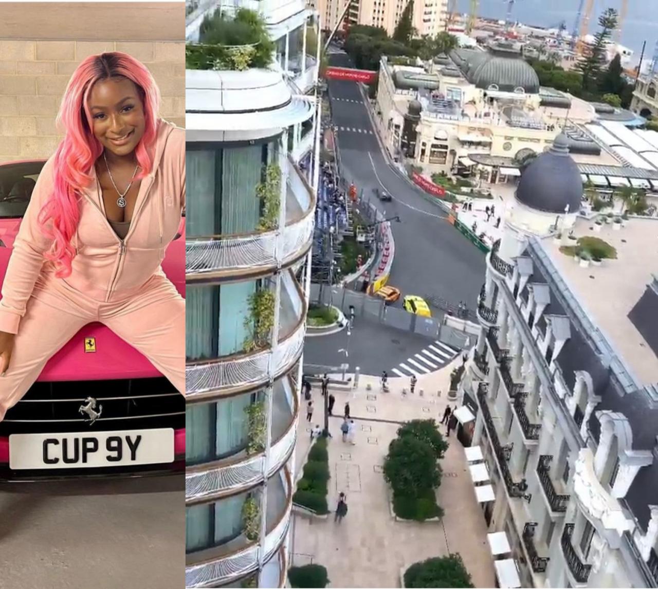 DJ Cuppy watches the Monaco Grand Prix 2021 from the balcony of the Otedola family home in Mont? Carlo (video)