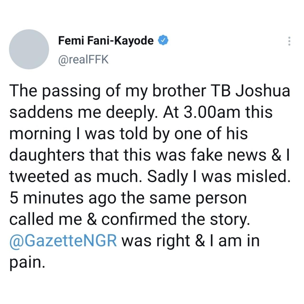 Pastor TB Joshua dies at age 57