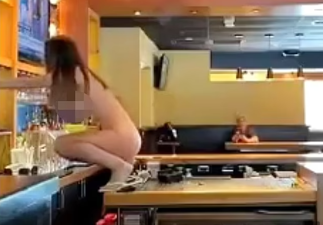 Naked woman trashing restaurant is tasered in boobs by police