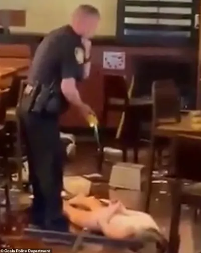 Naked woman trashing restaurant is tasered in boobs by police