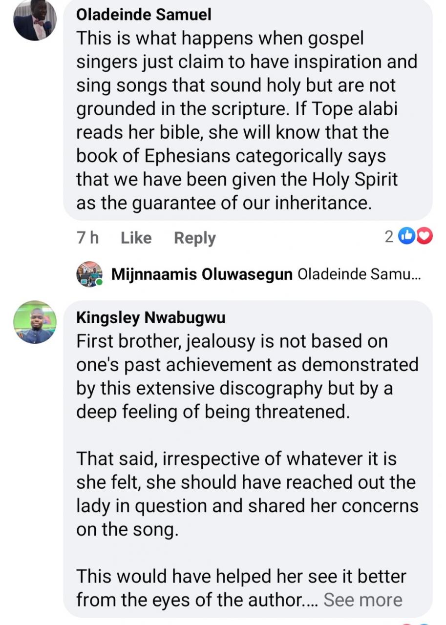 Tope Alabi under fire for publicly criticising the song of a fellow gospel artist (video)