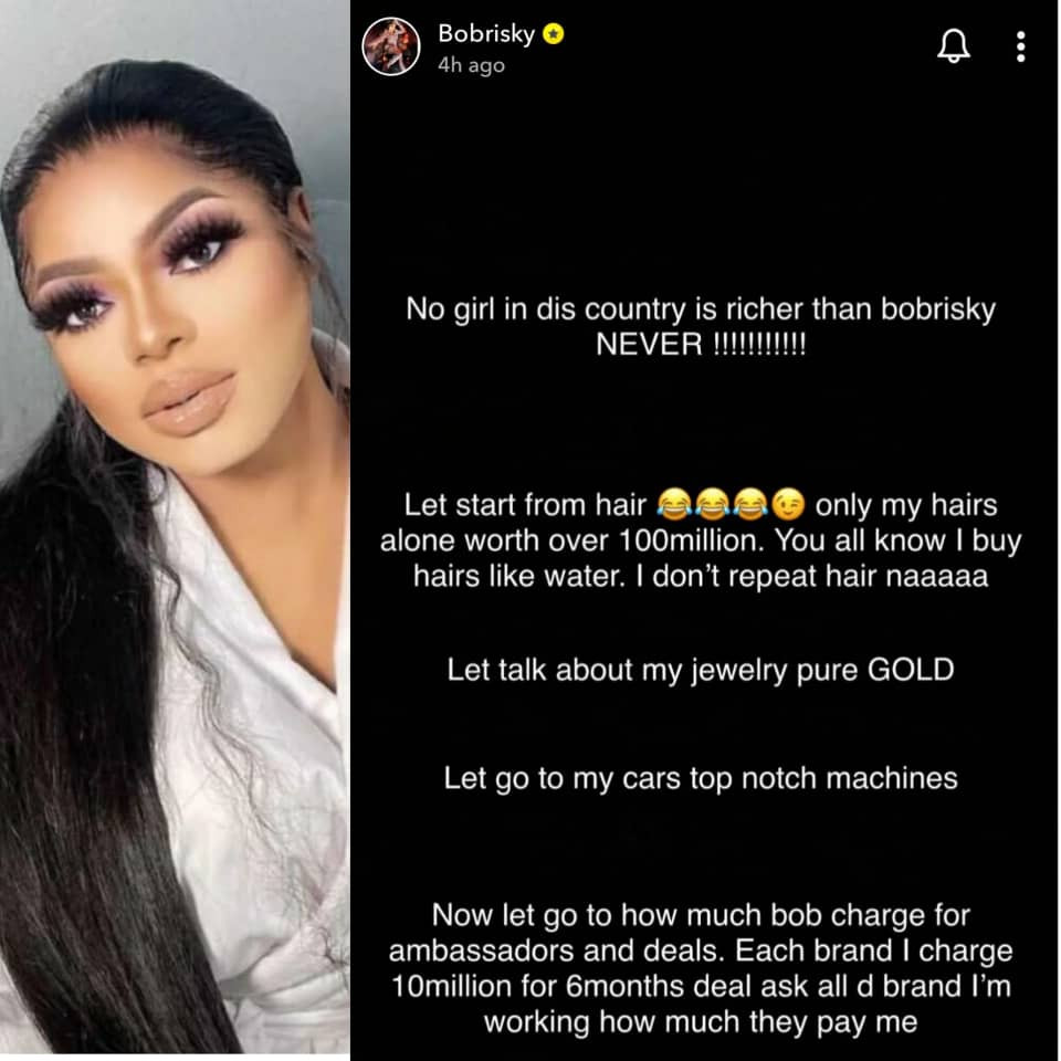 Bobrisky declares himself the