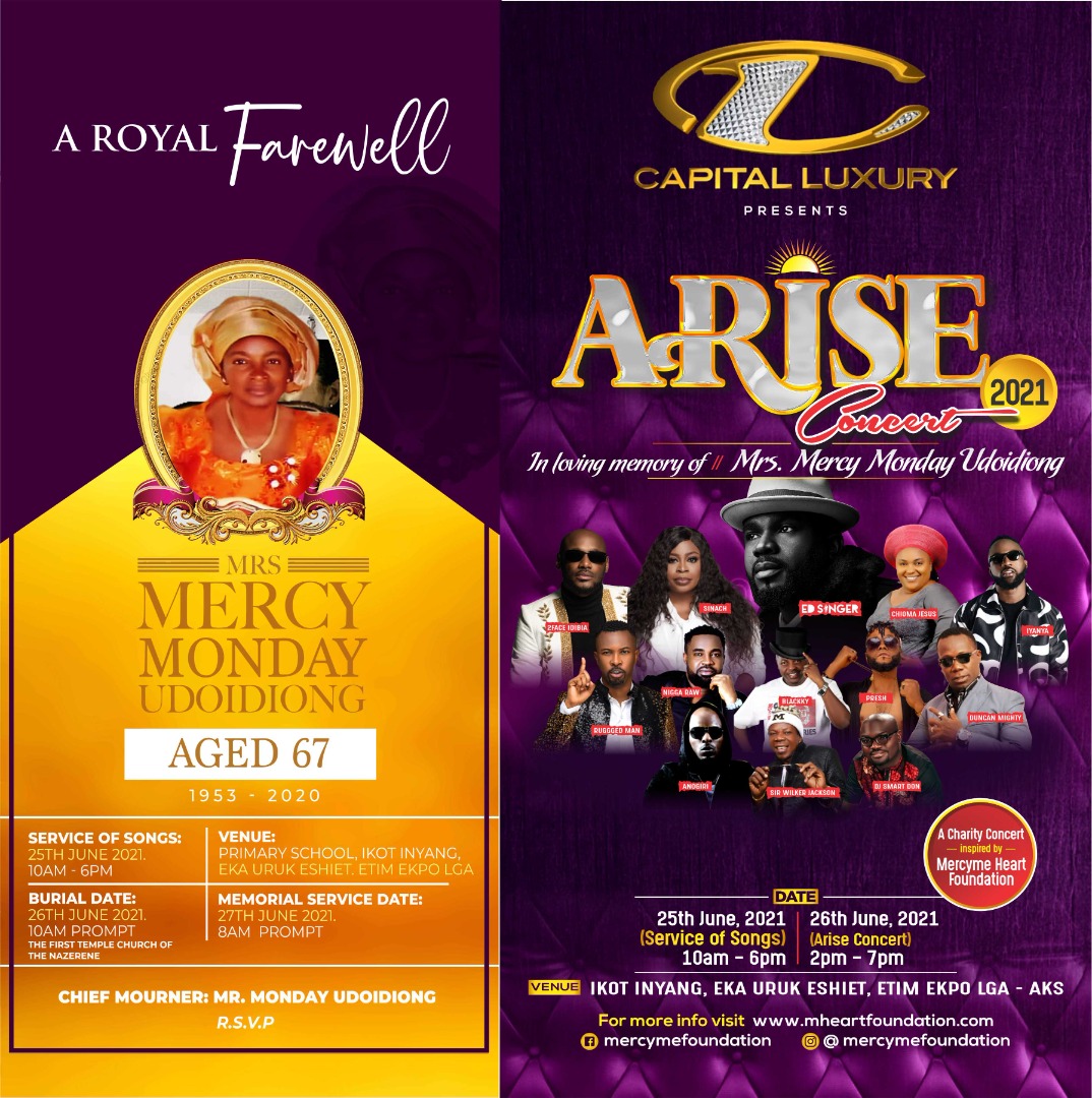 Mercy Heart Foundation Presents Arise Concert In Memory Of Mrs Mercy  Udoidiong #AriseConcert | CRUZ9JA