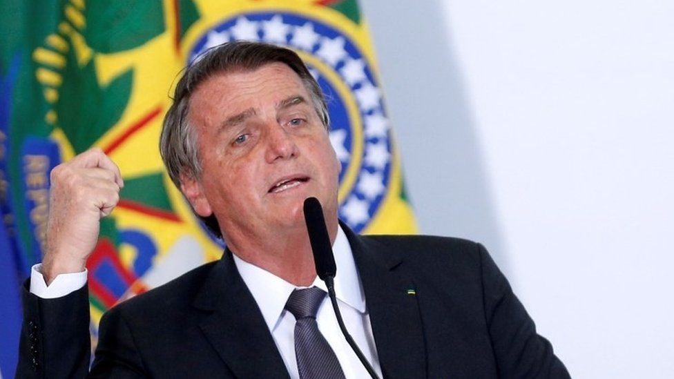 Jair Bolsonaro is pictured on 13 July