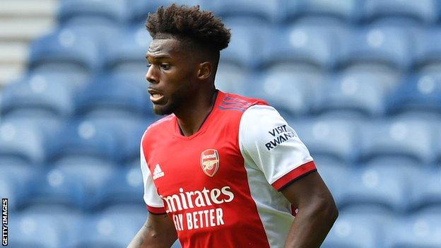 New signing Nuno Tavares was on target for Arsenal at Ibrox