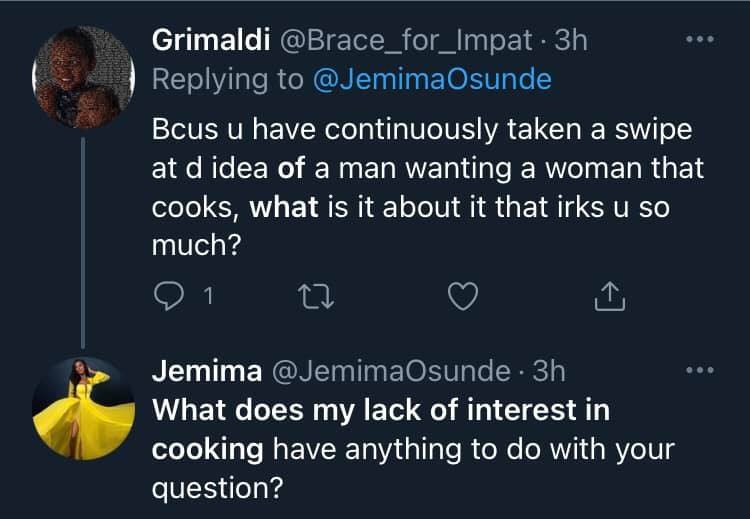 Actress Jemima Osunde tackled for saying she wouldn?t cook when she gets married