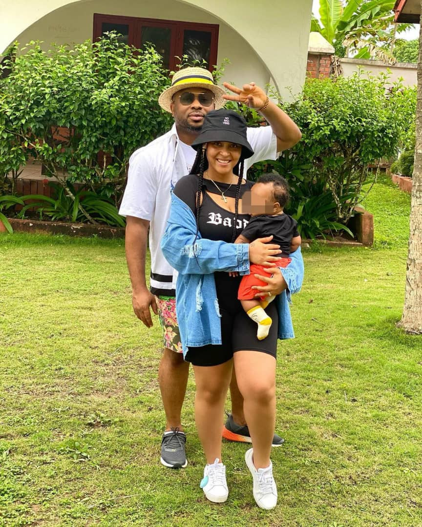 Actress Rosy Meurer and hubby, Olakunle Churchill, step out with their son, King Churchill Jnr (photos)