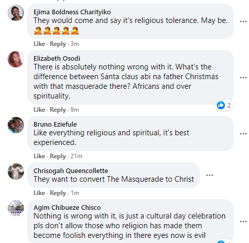 Nigerians react as video of Masquerade dancing inside a church in Nigeria surfaces online